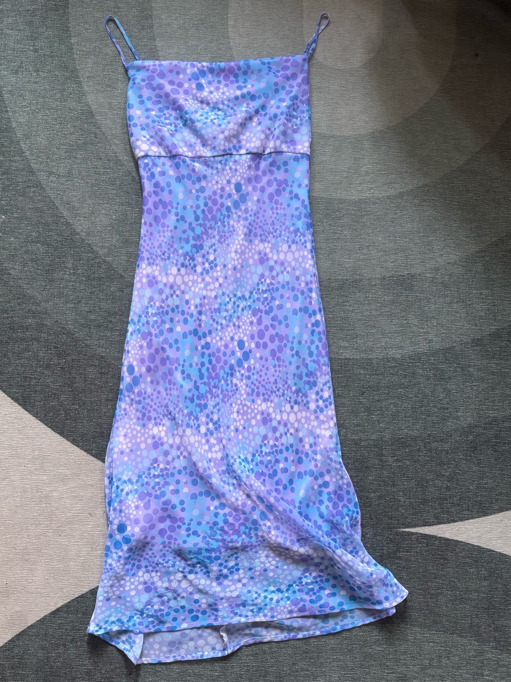 Mimi Chica Blue and Purple Spotted Slip Midi Dress
